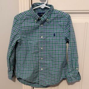Ralph Lauren Kids Blue and Green Checkered Shirt